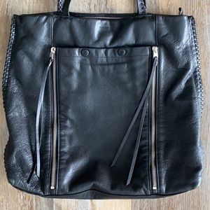 All Saints Black Leather Tote